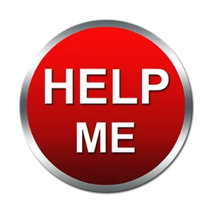 Red Help Me Button PNG Image