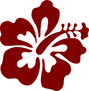 Red Hibiscus Silhouette Graphic PNG Image