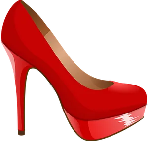 Red High Heel Shoe Illustration PNG Image