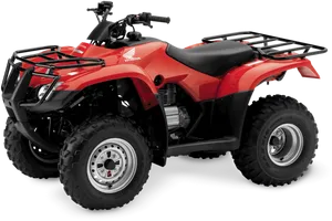 Red Honda A T V Profile View PNG Image