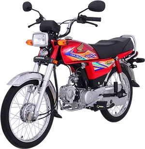 Red Honda C D70 Motorcycle PNG Image