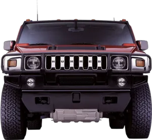 Red Hummer Front View PNG Image