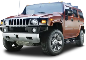 Red Hummer H2 S U V PNG Image