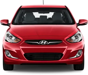 Red Hyundai Hatchback Front View PNG Image