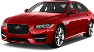 Red Jaguar X E Sedan Profile View PNG Image