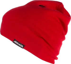 Red Knit Beanie Hat PNG Image