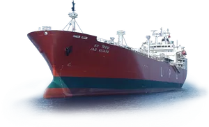 Red L P G Tanker At Sea PNG Image