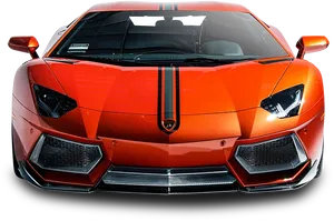 Red Lamborghini Aventador Front View PNG Image