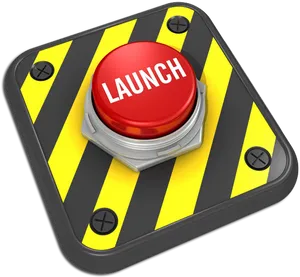 Red Launch Button Graphic PNG Image