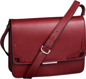 Red Leather Satchel Bag PNG Image