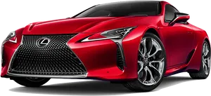 Red Lexus Luxury Coupe Profile View PNG Image