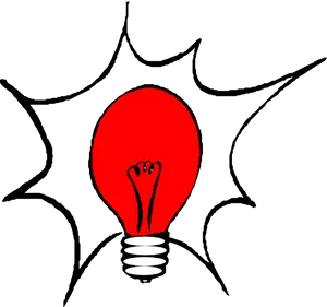 Red Lightbulb Illustration PNG Image