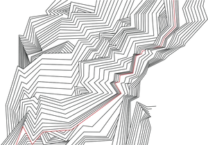 Red Line Graphon Black Background PNG Image