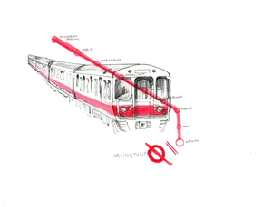 Red Line Subway Illustration PNG Image