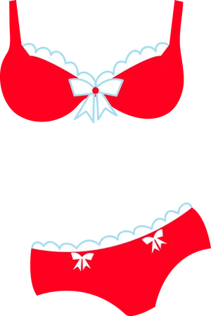 Red Lingerie Set Illustration PNG Image