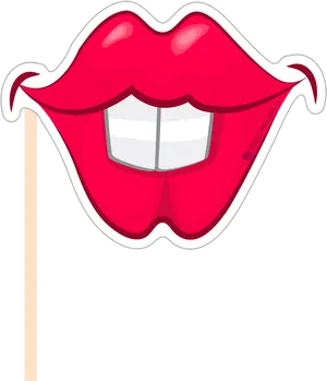 Red Lips Photobooth Prop PNG Image