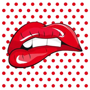 Red Lips Pop Art Background PNG Image