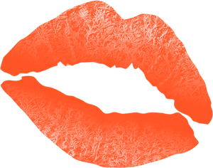 Red Lipstick Kiss Silhouette PNG Image