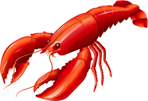 Red Lobster Illustration PNG Image