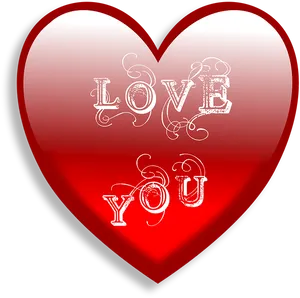 Red Love Heart Graphic PNG Image