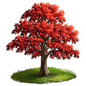 Red Maple Tree Graphic Png 06252024 PNG Image