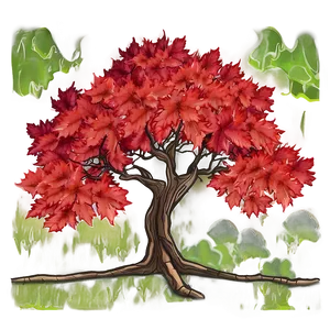 Red Maple Tree Graphic Png Lyy64 PNG Image