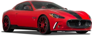 Red Maserati Gran Turismo Side View PNG Image