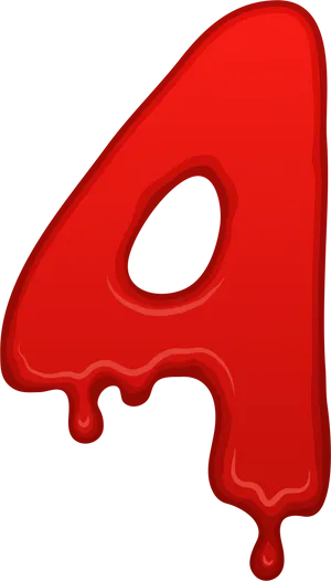 Red Melting Letter A Graphic PNG Image