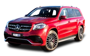 Red Mercedes Benz S U V PNG Image