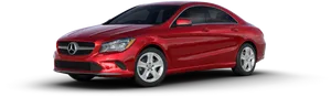 Red Mercedes Benz Sedan Profile View PNG Image