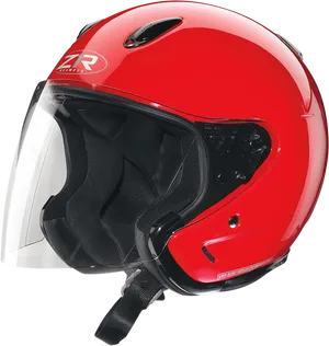 Red Motorcycle Helmet Side View PNG Image