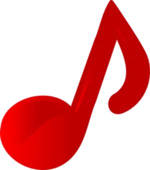 Red Music Note Graphic PNG Image