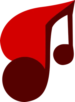 Red Musical Note Graphic PNG Image