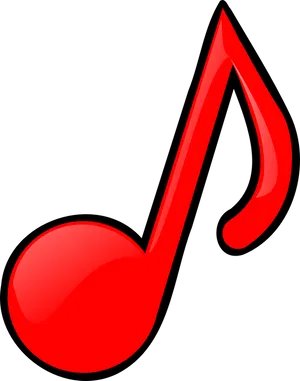 Red Musical Note Graphic PNG Image