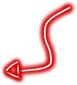 Red Neon Devil Tail PNG Image