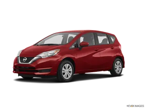 Red Nissan Versa Side View PNG Image