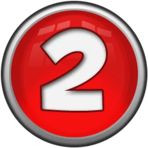 Red Number2 Button PNG Image