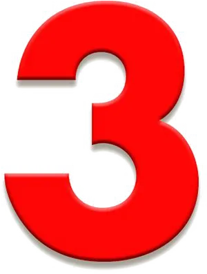 Red Number3 Graphic PNG Image