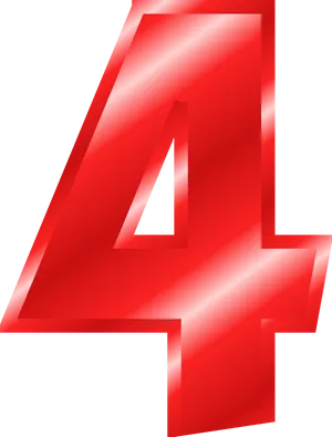 Red Number4 Graphic PNG Image