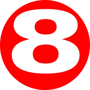 Red Number8on Gray Background PNG Image