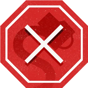 Red Octagon Stop Sign Graphic PNG Image