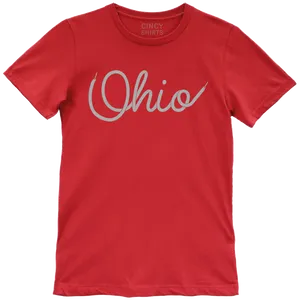 Red Ohio Tshirt Graphic PNG Image