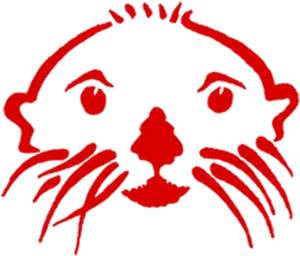 Red Otter Line Art PNG Image