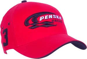 Red Penske Racing Cap PNG Image