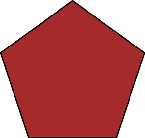 Red Pentagon Shape PNG Image