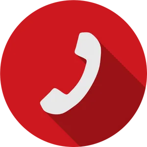 Red Phone Contact Icon PNG Image