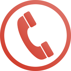 Red Phone Icon Circle Background PNG Image