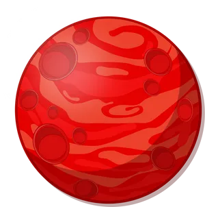 Red Planet Cartoon Illustration PNG Image