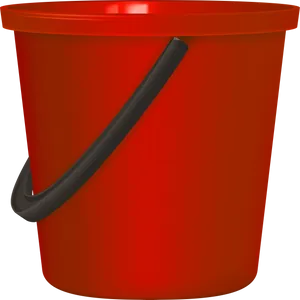 Red Plastic Bucketwith Handle PNG Image