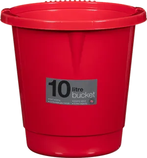 Red Plastic10 L Bucket PNG Image